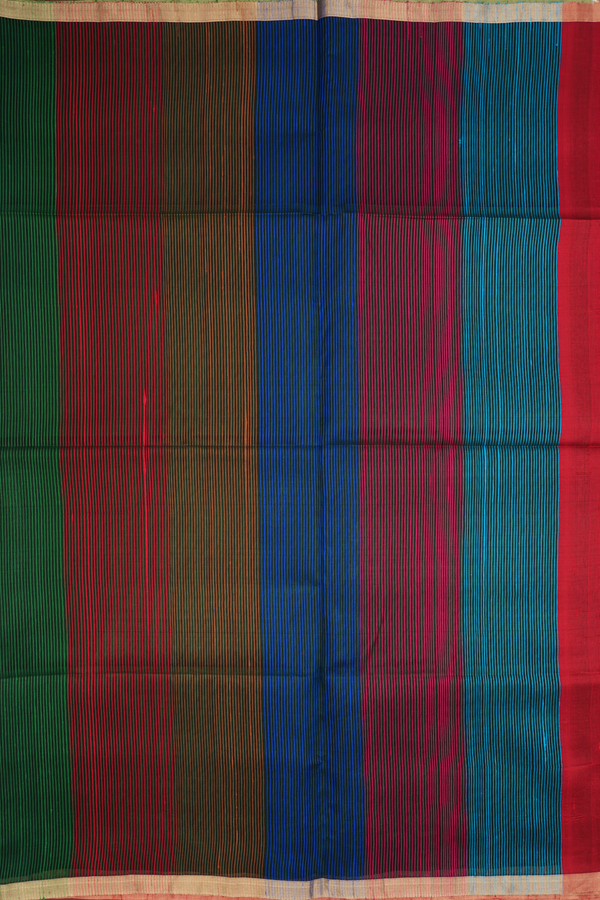 Zari Border Plain Crimson Red Raw Silk Saree