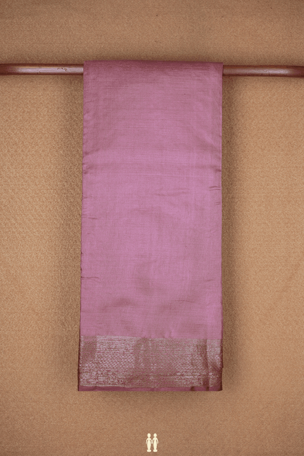 Zari Border Plain Dark Mulberry Tussar Silk Saree