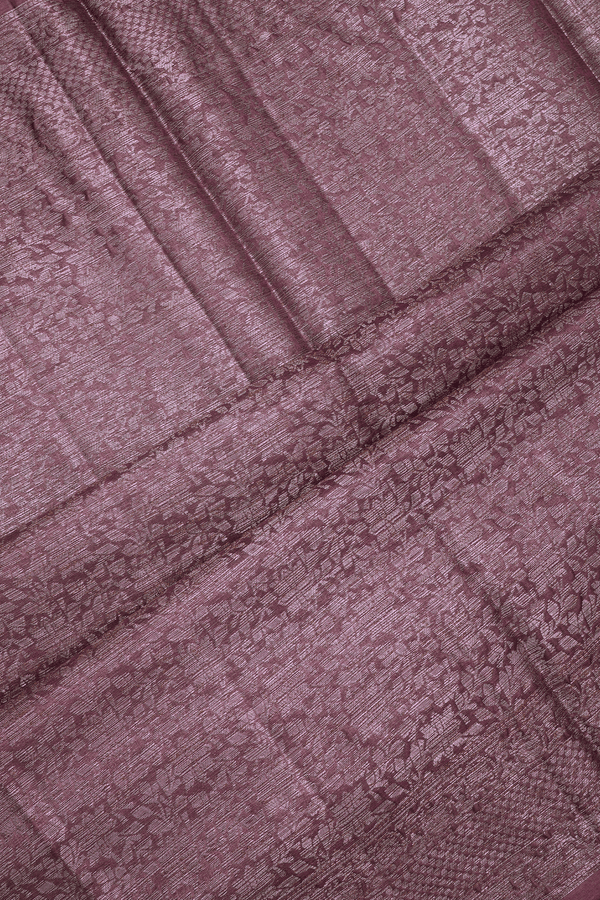 Zari Border Plain Dark Mulberry Tussar Silk Saree