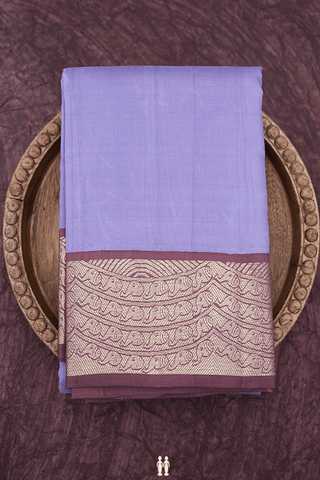 Zari Border Plain Dusty Purple Kanchipuram Silk Saree