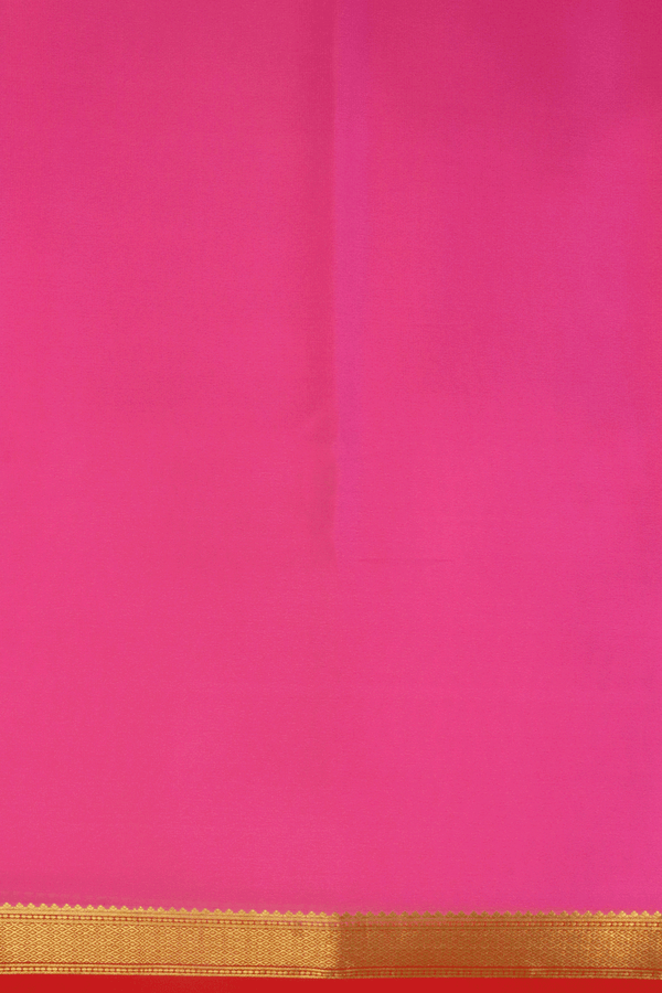 Zari Border Plain Lotus Pink Mysore Silk Saree