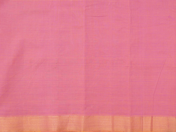 Zari Border Plain Pink Cotton Unstitched Salwar Material