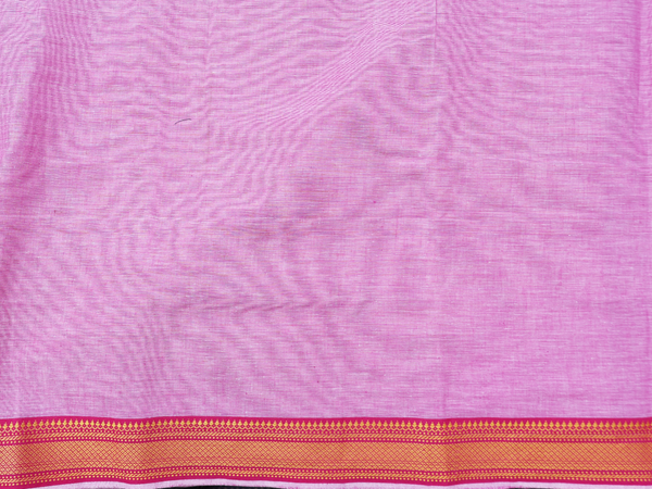 Zari Border Plain Pink Cotton Unstitched Salwar Material