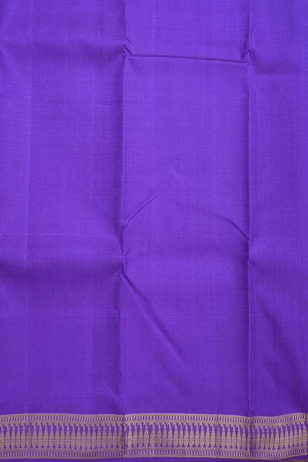 Zari Border Plain Purple Kanchipuram Silk Saree