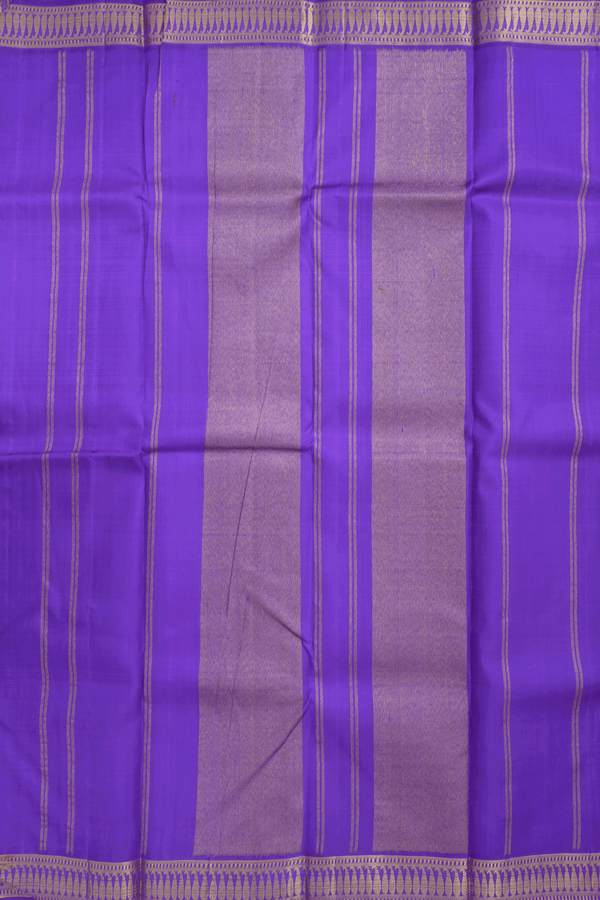 Zari Border Plain Purple Kanchipuram Silk Saree