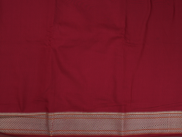 Zari Border Plain Ruby Red Cotton Unstitched Salwar Material
