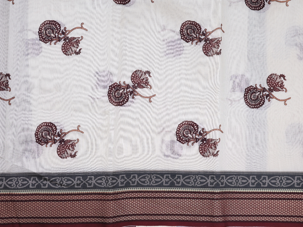 Zari Border Plain Ruby Red Cotton Unstitched Salwar Material