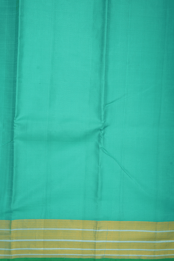 Zari Border Plain Seafoam Green Kanchipuram Silk Saree