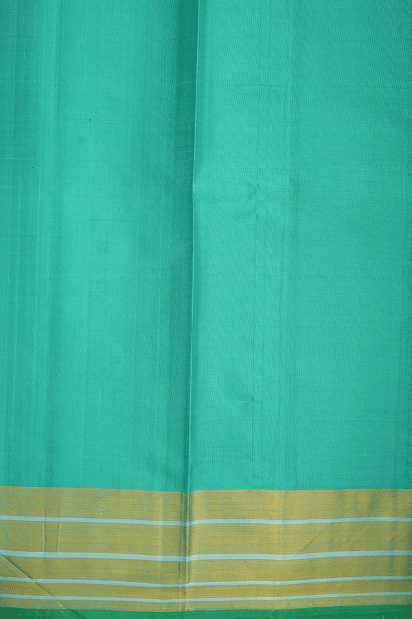 Zari Border Plain Seafoam Green Kanchipuram Silk Saree