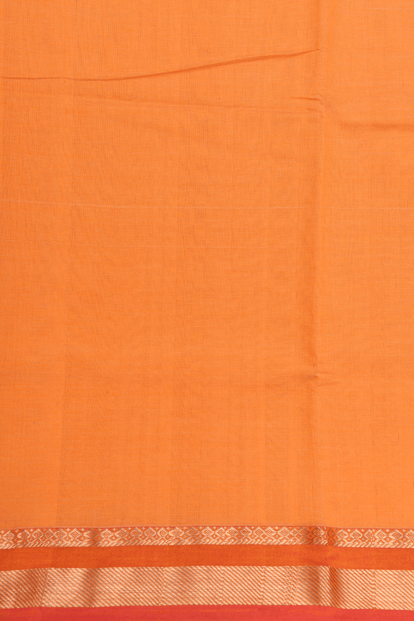 Zari Border Plain Soft Orange Traditional Silk Cotton Saree