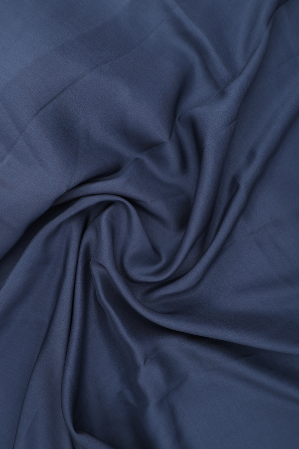 Zari Border Plain Agean Blue Mysore Silk Dupatta