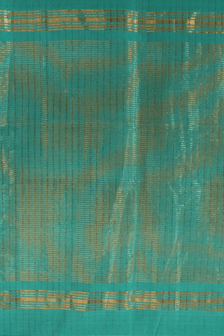 Zari Border Plain Turkish Blue Mangalagiri Cotton Saree