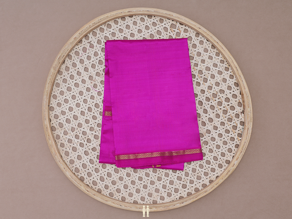 Zari Border Purple Rose Silk Dhoti For Deity