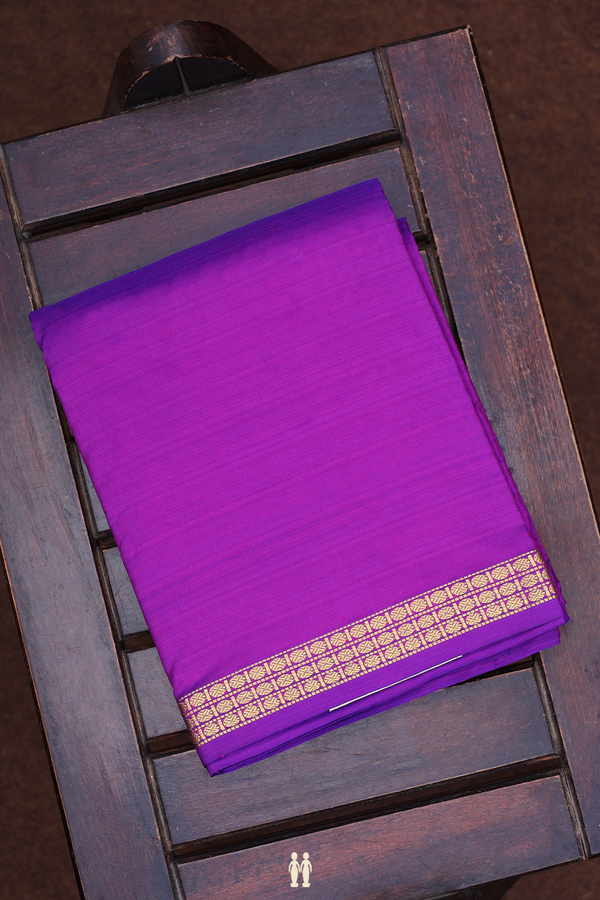 Zari Border Purple Silk Dhoti