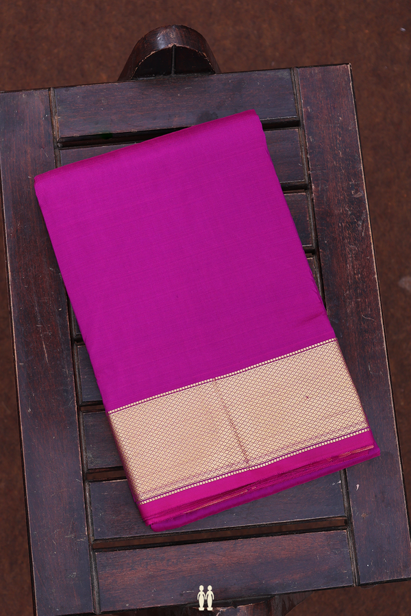 Zari Border Purple Silk Dhoti With Angavastram Set