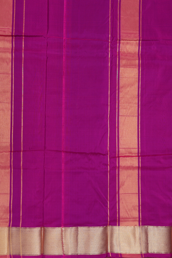 Zari Border Purple Silk Dhoti With Angavastram Set