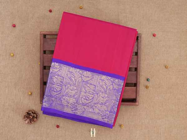 Zari Border Rani Pink Kanchipuram Pavadai Sattai Material
