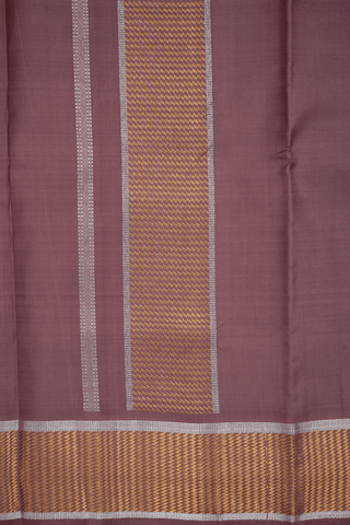 Zari Border Rose Brown Silk Dhoti With Angavastram Set