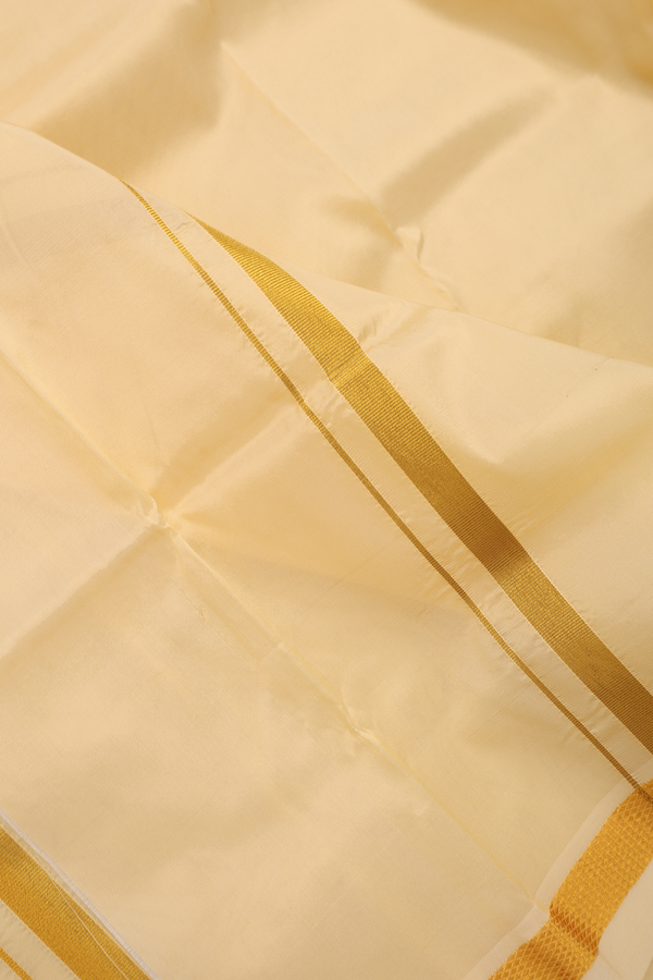 Zari Border Sandal Art Silk Dhoti With Shirt Material