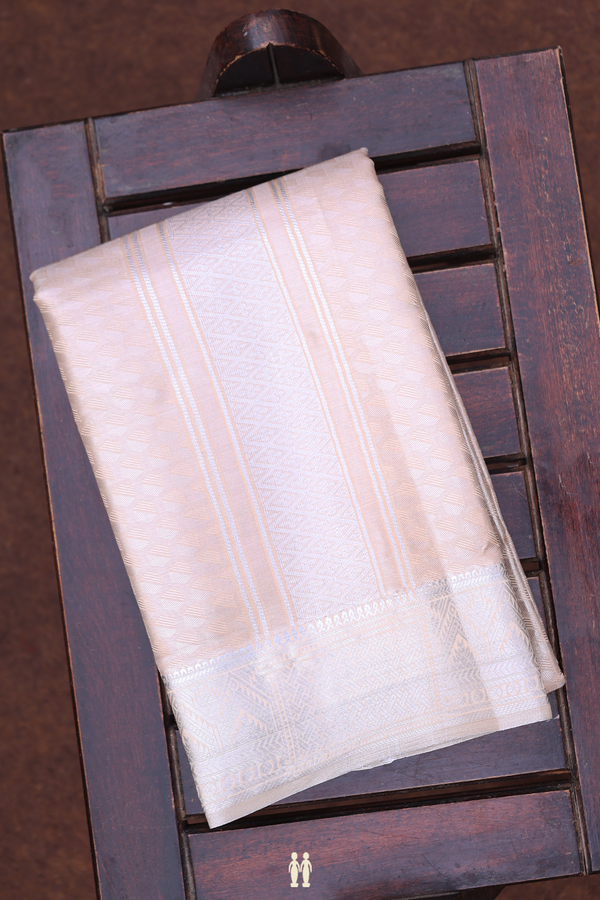 Zari Border Tissue Brown Art Silk Dhoti With Shirt Material