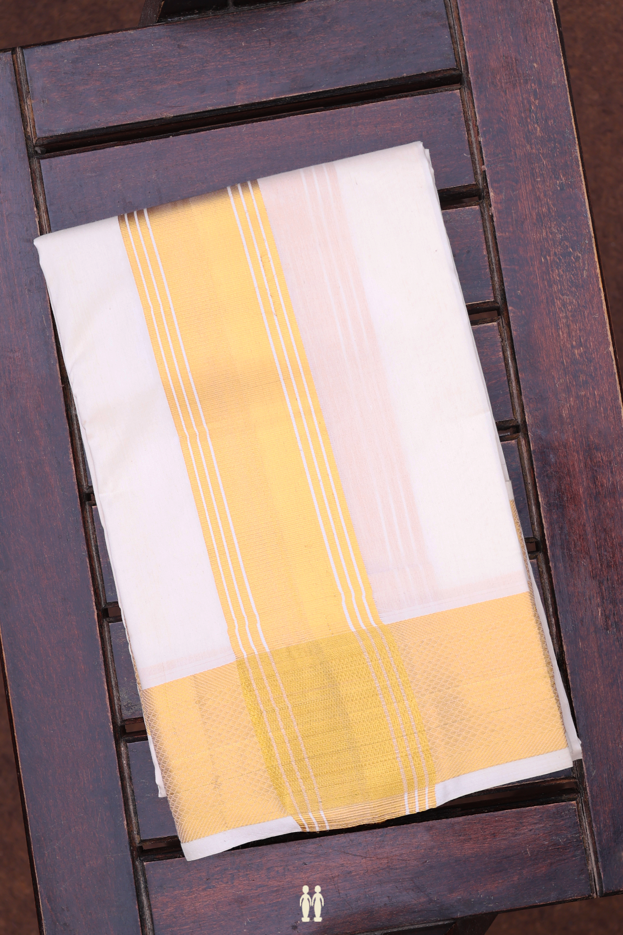 Zari Border White Art Silk Dhoti