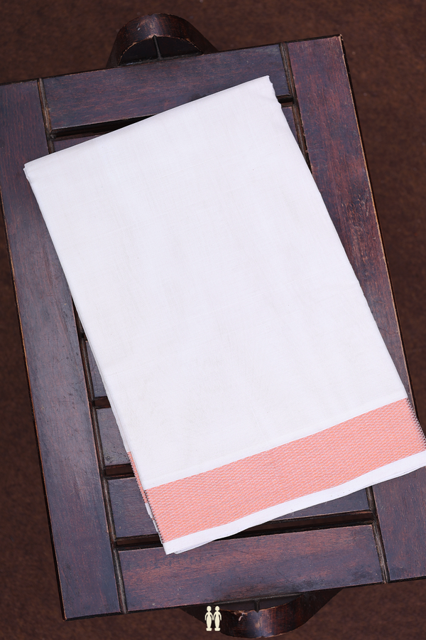 Zari Border White Cotton Dhoti