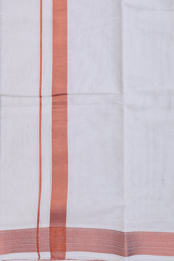 Zari Border White Cotton Dhoti