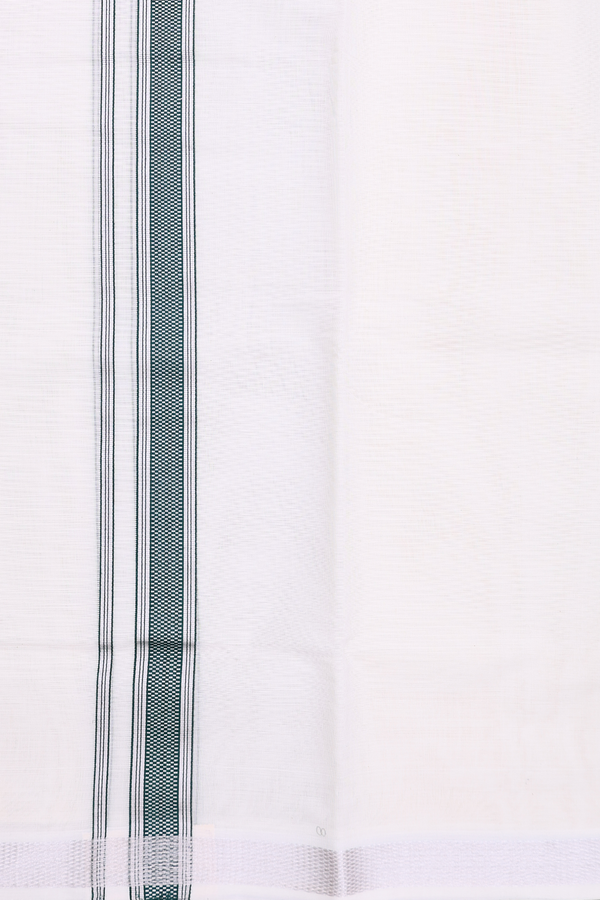 Zari Border White Cotton Dhoti