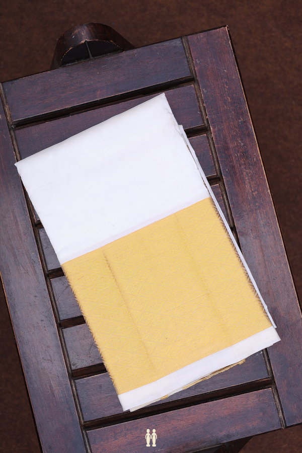 Zari Border White Silk Dhoti