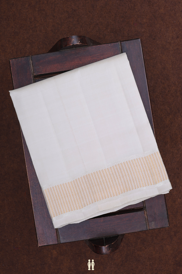 Zari Border White Silk Dhoti