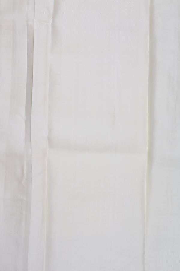 Zari Border White Silk Dhoti With Shirt Material