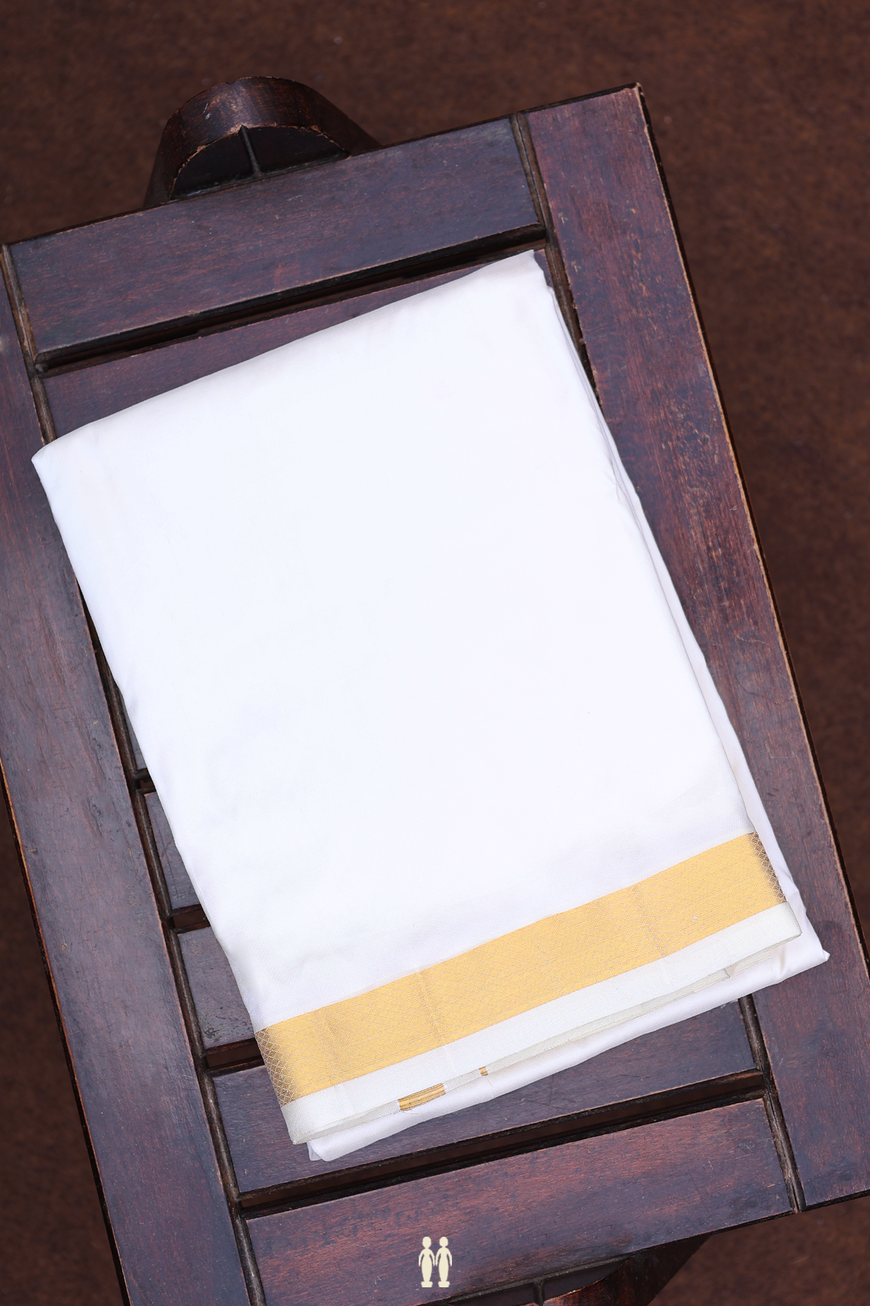 Zari Border White Silk Velcro Dhoti