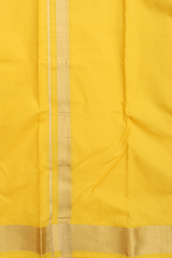 Zari Border Yellow Silk Dhoti