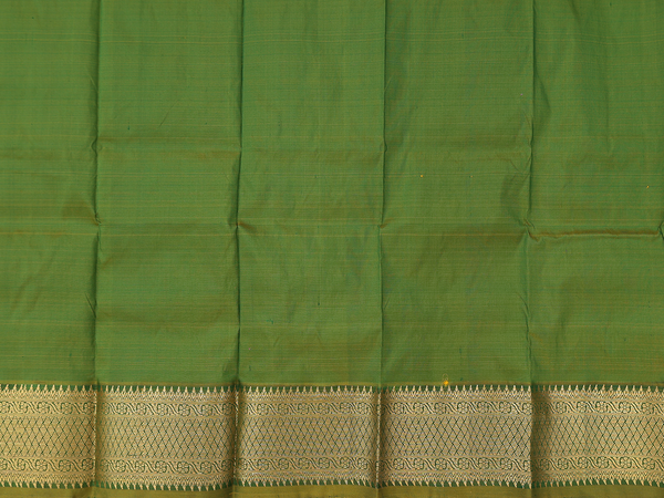 Zari Buttas Forest Green Kanchipuram Pavadai Sattai Material