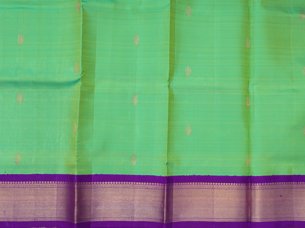 Zari Buttas Green Kanchipuram Pavadai Sattai Material