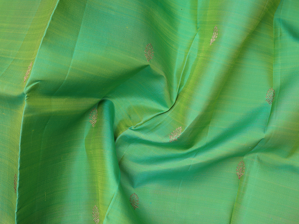 Zari Buttas Green Kanchipuram Pavadai Sattai Material