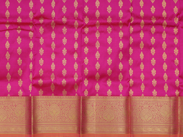 Zari Buttas Magenta Kanchipuram Pavadai Sattai Material