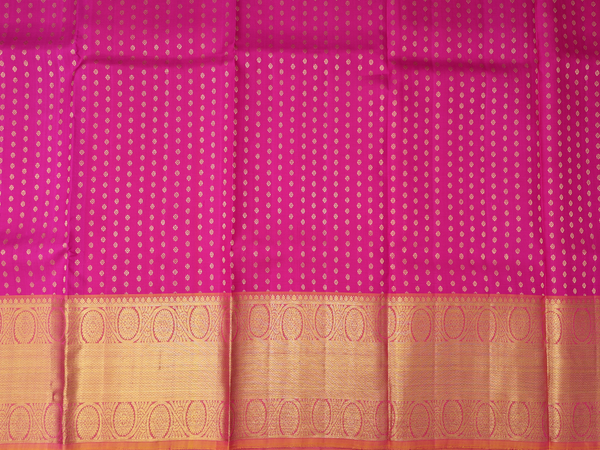 Zari Buttas Magenta Kanchipuram Silk Pavadai Sattai Material