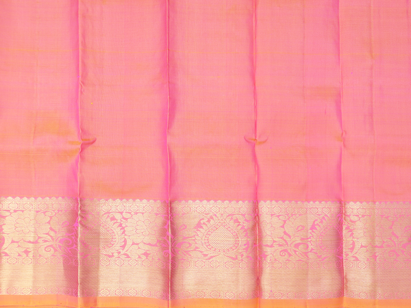 Zari Buttas Magenta Kanchipuram Silk Pavadai Sattai Material