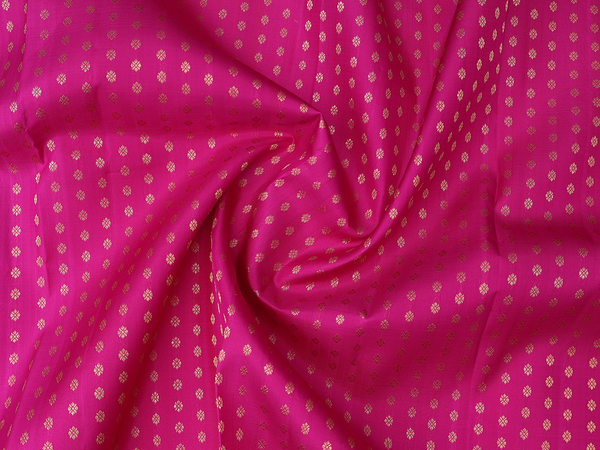 Zari Buttas Magenta Kanchipuram Silk Pavadai Sattai Material