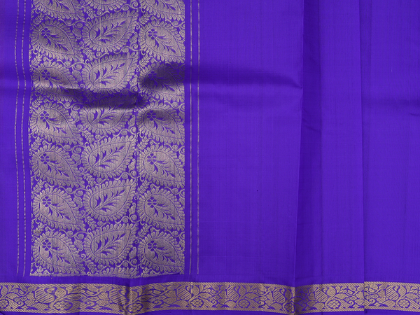 Zari Buttas Orange Kanchipuram Silk Half Saree Material