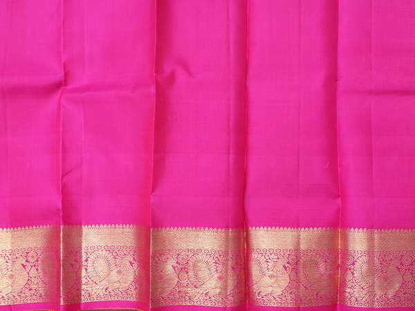 Zari Buttas Orange Kanchipuram Silk Pavadai Sattai Material