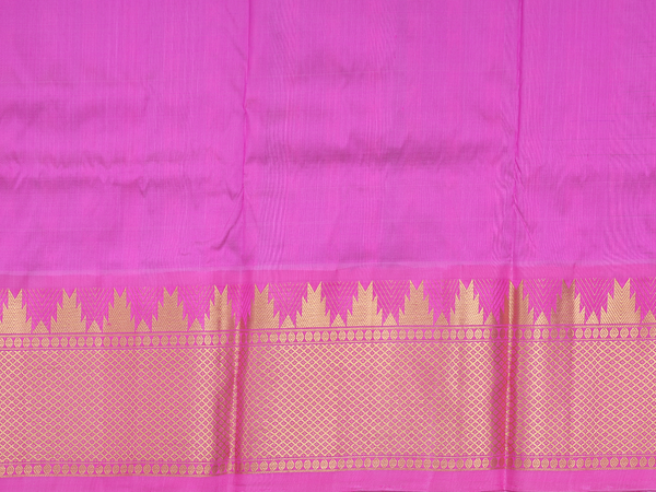 Zari Buttas Parrot Green Kanchipuram Pavadai Sattai Material