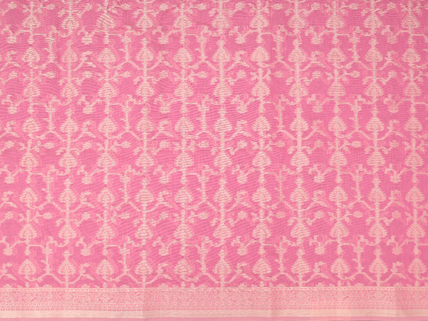 Zari Buttas Pink Kota Cotton Unstitched Salwar Material