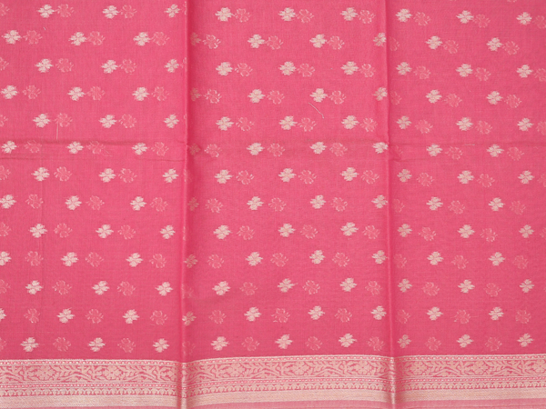 Zari Buttas Pink Kota Cotton Unstitched Salwar Material