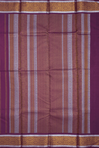 Zari Buttas Plum Purple Kanchipuram Silk Saree