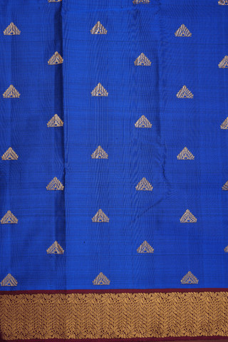 Zari Buttas Royal Blue Kanchipuram Silk Saree