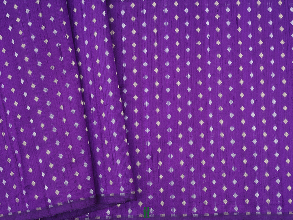 Zari Buttas Royal Purple Raw Silk Blouse Material