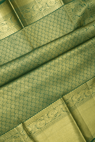 Zari Buttas Scarlet Red Kanchipuram Silk Saree