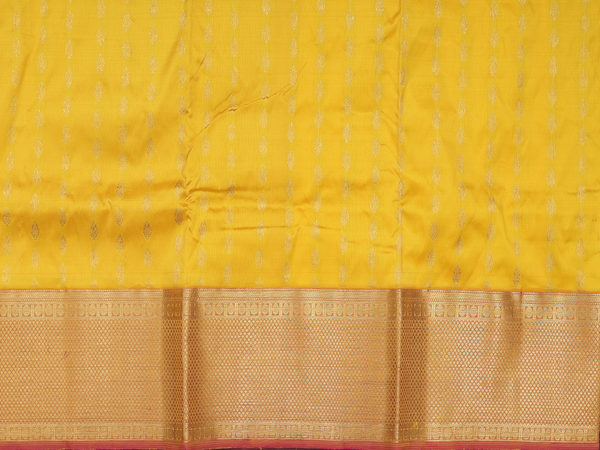 Zari Buttas Yellow Kanchipuram Pavadai Sattai Material